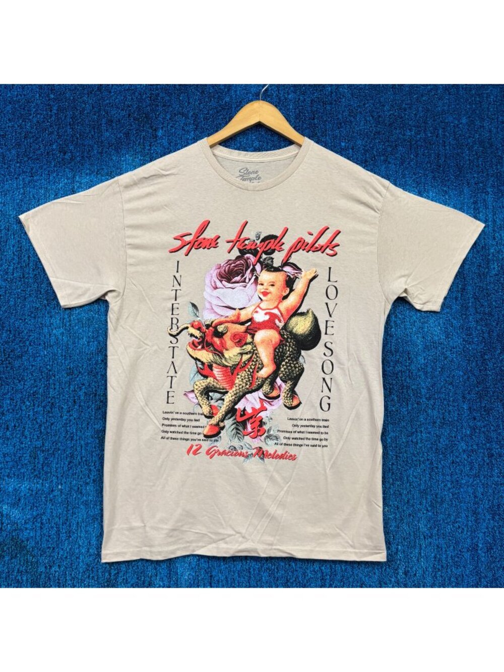 Stone Temple Pilots Interstate Lovesong Rock Beige T-Shirt Size Large